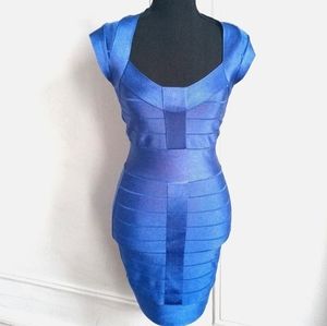 French Connection Spotlight Blue Bandeau Dress